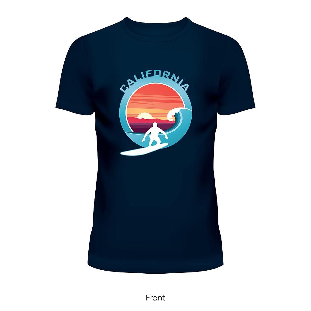 California Surfer on Circle wave logo Shirt